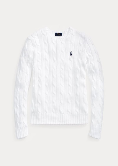 Polo Ralph Lauren Cable-Knit Cotton Striktrøje Dame Danmark (SXRNH8430)